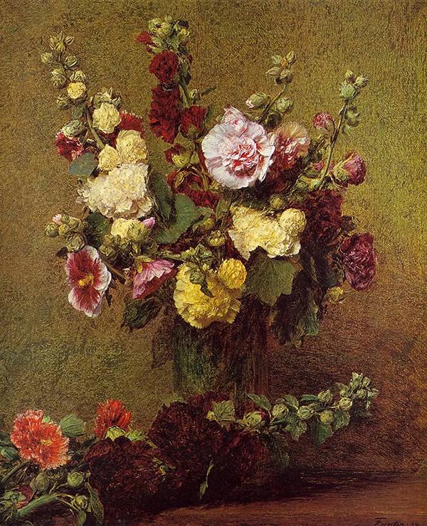 Holly Hocks by Henri Fantin-Latour | Oil Painting Reproduction