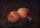 Two Peaches and Two Plums By Henri Fantin-Latour