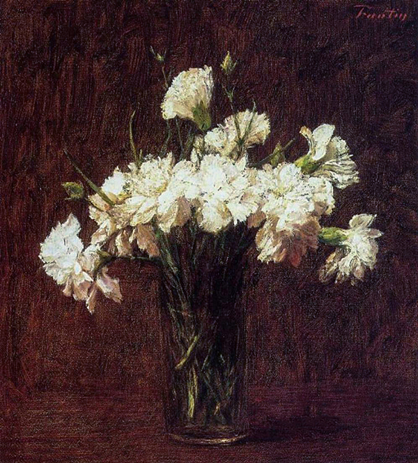 White Carnations by Henri Fantin-Latour | Oil Painting Reproduction