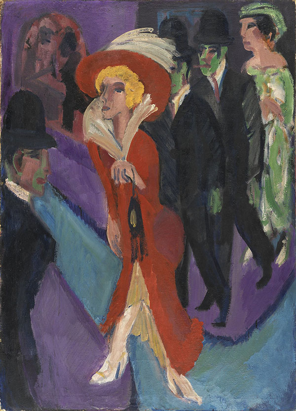 Street with Red Streetwalker by Ernst Kirchner | Oil Painting Reproduction