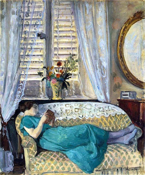 Woman Reading by Henri Lebasque | Oil Painting Reproduction