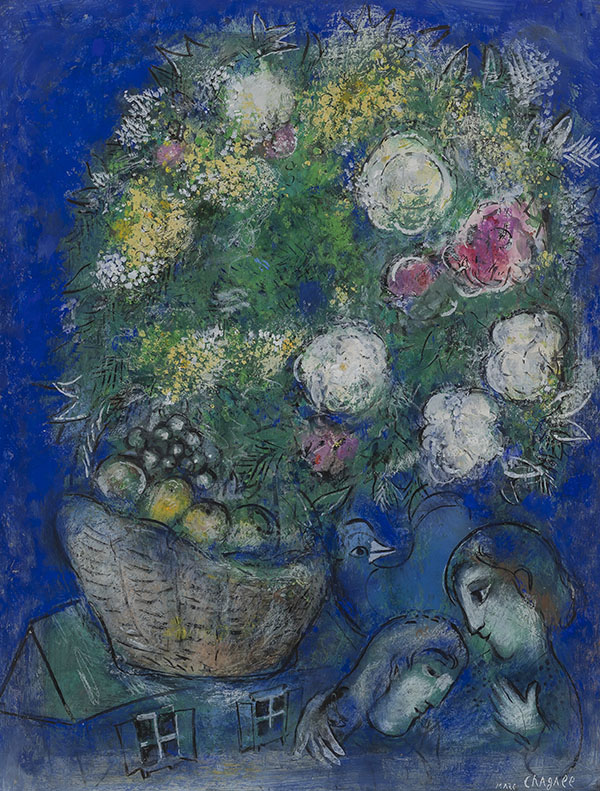 Les Amoureux aux Fleurs by Marc Chagall | Oil Painting Reproduction