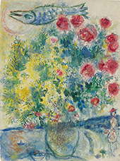 Roses and Mimosas Nice and the Blue Coast By Marc Chagall