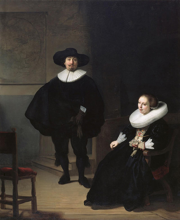 A Lady and Gentleman in Black 1633 | Oil Painting Reproduction