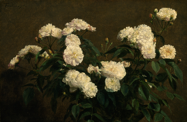 Still Life of White Roses 1870 | Oil Painting Reproduction