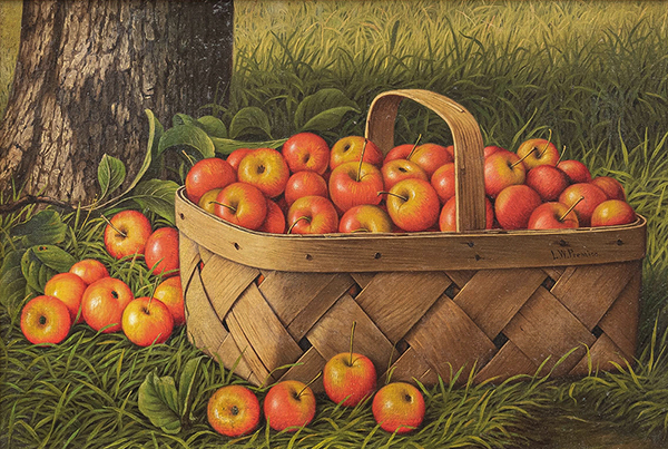 Apples in a Basket 2 by Levi Wells Prentice | Oil Painting Reproduction