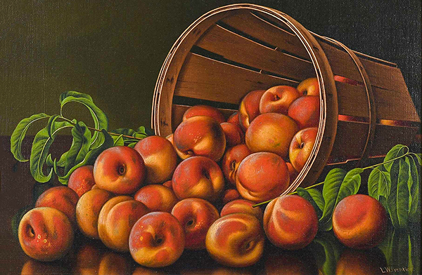 Basket of Peaches 2 by Levi Wells Prentice | Oil Painting Reproduction