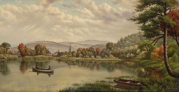 Boating in Autumn by Levi Wells Prentice | Oil Painting Reproduction