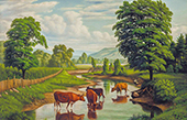 Cows Watering By Levi Wells Prentice