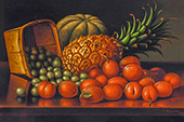 Gooseberries, Plums, Pineapple and Cantaloupe By Levi Wells Prentice