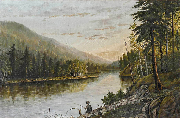 Lake Scene by Levi Wells Prentice | Oil Painting Reproduction