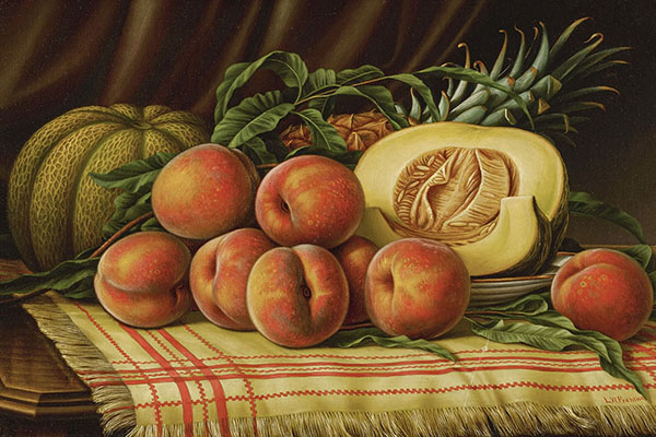 Melons, Peaches and Pineapple | Oil Painting Reproduction