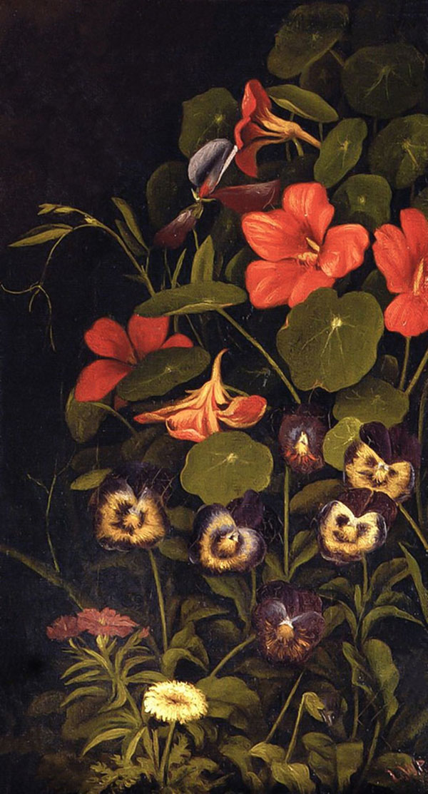 Pansies and Nasturtiums by Levi Wells Prentice | Oil Painting Reproduction