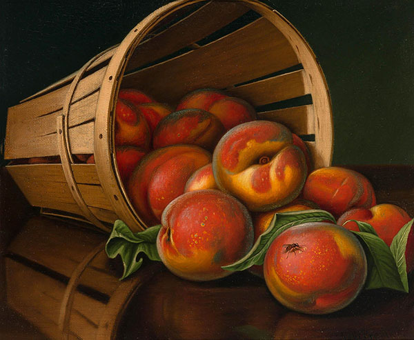 Peaches Spilling from a Basket | Oil Painting Reproduction