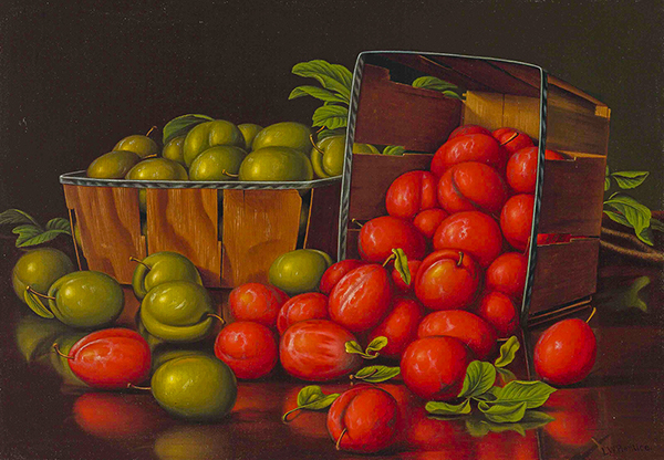 Red and Green Plums by Levi Wells Prentice | Oil Painting Reproduction