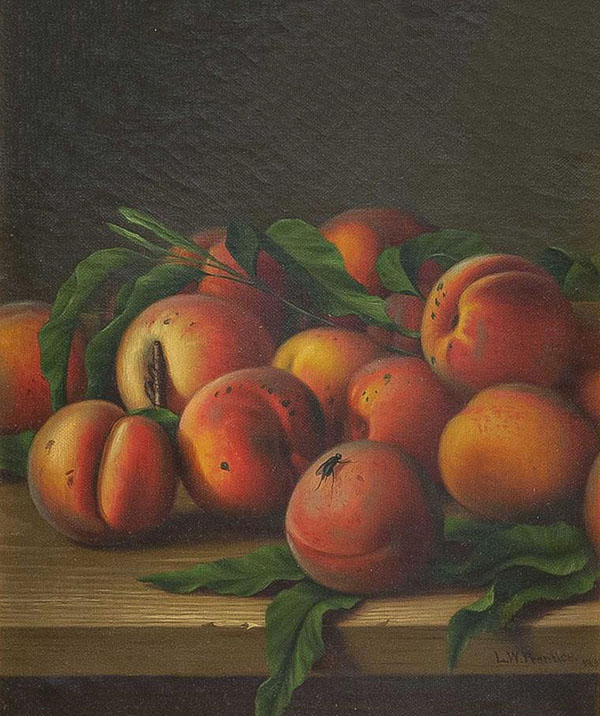 Still Life of Peaches by Levi Wells Prentice | Oil Painting Reproduction