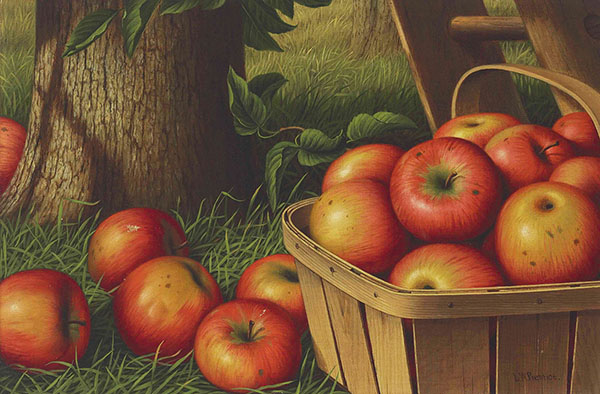 Still Life with Apples, Ladder and Tree | Oil Painting Reproduction