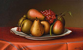 Still Life with Pears and Grapes By Levi Wells Prentice