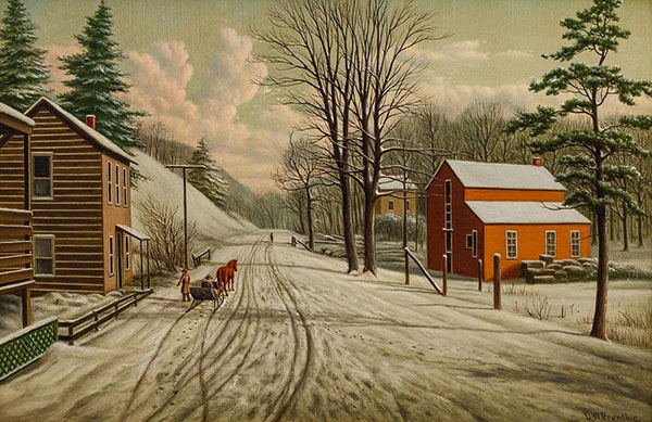 Winter Scene by Levi Wells Prentice | Oil Painting Reproduction