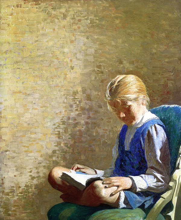 Tanis Reading by Daniel Garber | Oil Painting Reproduction