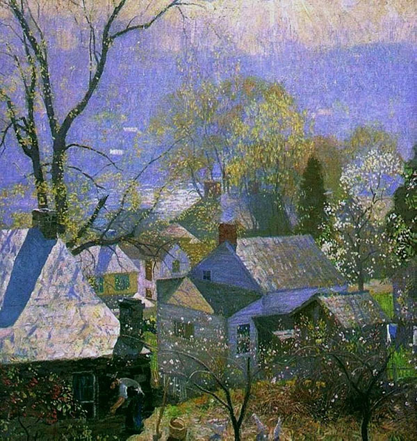 The Roofs of the Houses by Daniel Garber | Oil Painting Reproduction