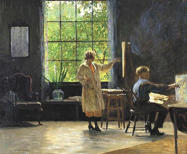 Students of Painting by Daniel Garber | Oil Painting Reproduction