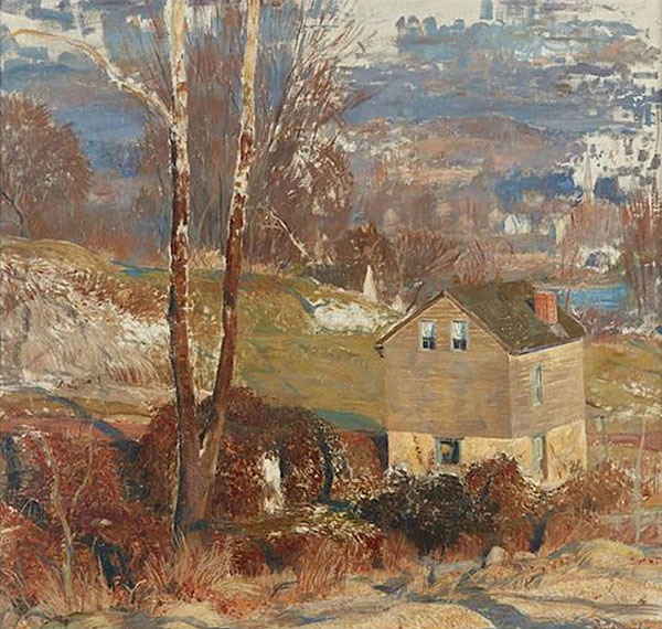 The Yellow House 1934 by Daniel Garber | Oil Painting Reproduction