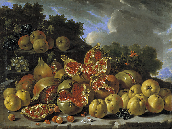 Pomegranates, Apples, Haws and Grapes | Oil Painting Reproduction