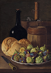 Still Life with Figs and Bread By Luis Melendez