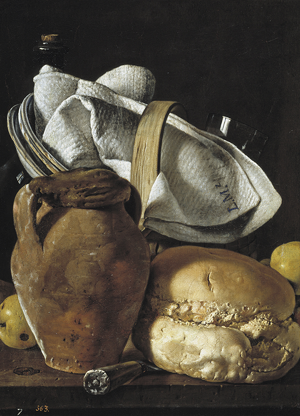 Still Life with Jug, Bread and Basket with Tableware | Oil Painting Reproduction