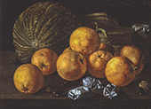 Still Life with Lemons and Nuts By Luis Melendez