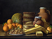 Still Life with Oranges and Walnuts By Luis Melendez