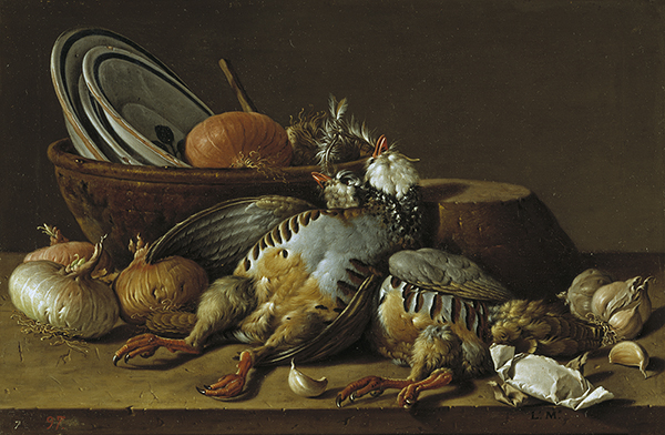 Still Life with Partridges, Onions, Garlic and Vessels | Oil Painting Reproduction