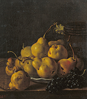 Still Life with Pears and Grapes By Luis Melendez