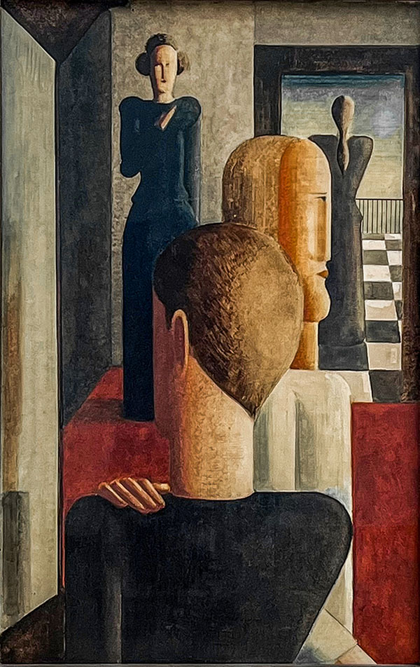 Five Figures in a Room by Oskar Schlemmer | Oil Painting Reproduction