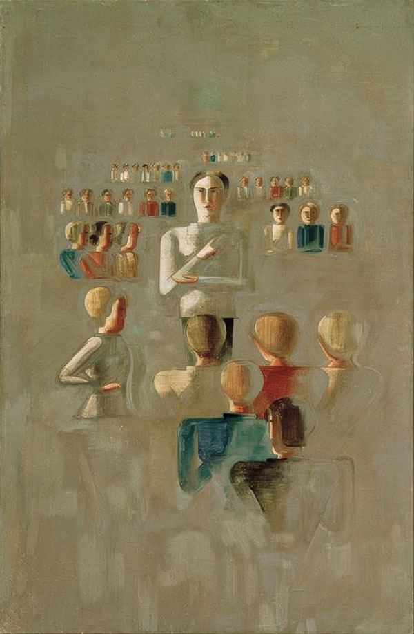 Folkwang Cycle Lesson I by Oskar Schlemmer | Oil Painting Reproduction