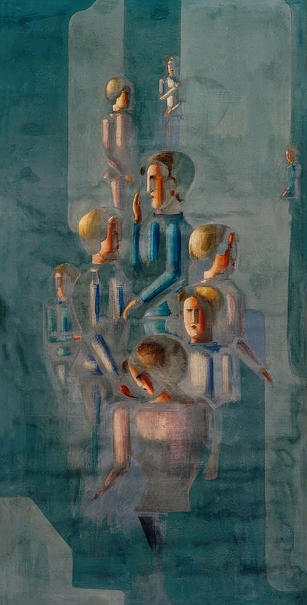 Folkwang Cycle Lesson II by Oskar Schlemmer | Oil Painting Reproduction