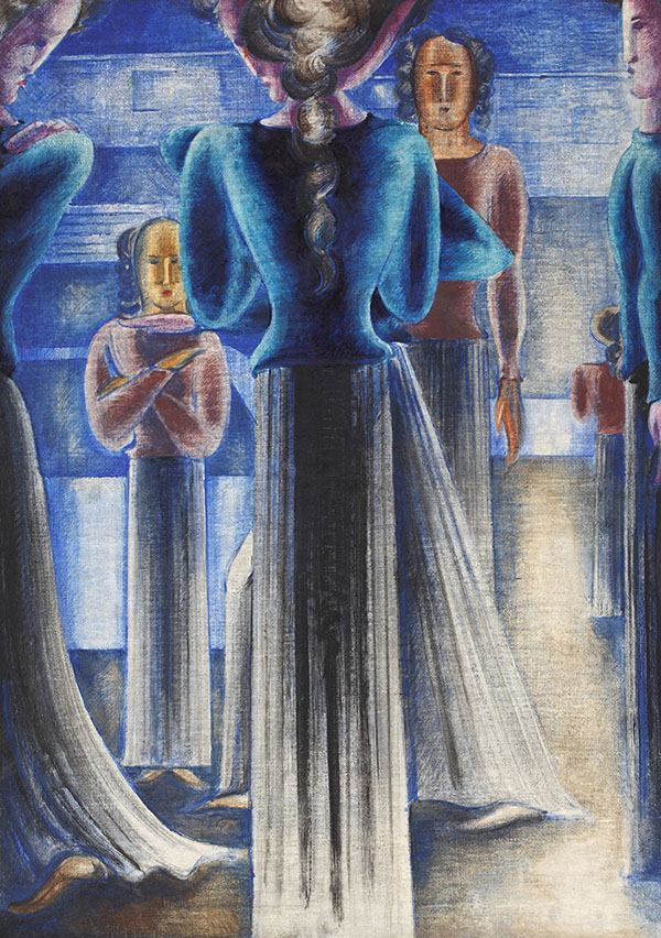 Group of Blue Women 1931 by Oskar Schlemmer | Oil Painting Reproduction