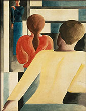 Interior in Blue, Yellow and Red By Oskar Schlemmer