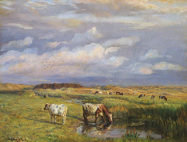 Cows in a Field by Niels Pedersen Mols | Oil Painting Reproduction