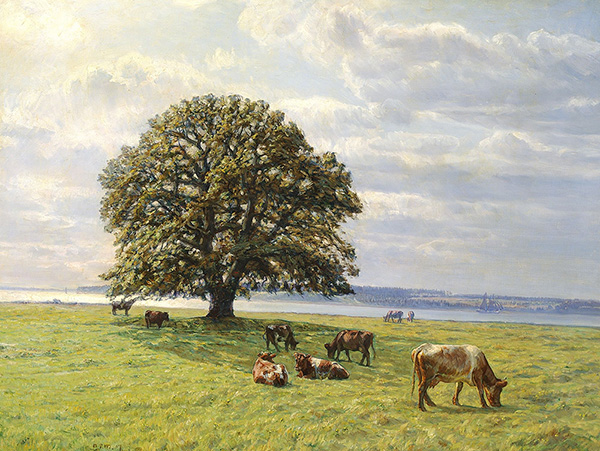 Cows Resting in the Shadow of a Tree | Oil Painting Reproduction