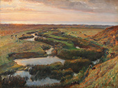 Evening View from Liver Stream in Northern Jutland By Niels Pedersen Mols