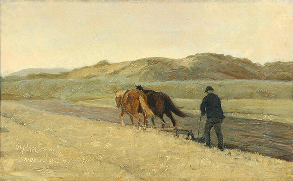 Ploughing at the Dunes of Skraelinge | Oil Painting Reproduction