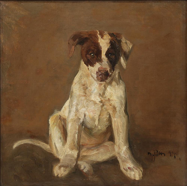 Portrait of a Dog by Niels Pedersen Mols | Oil Painting Reproduction