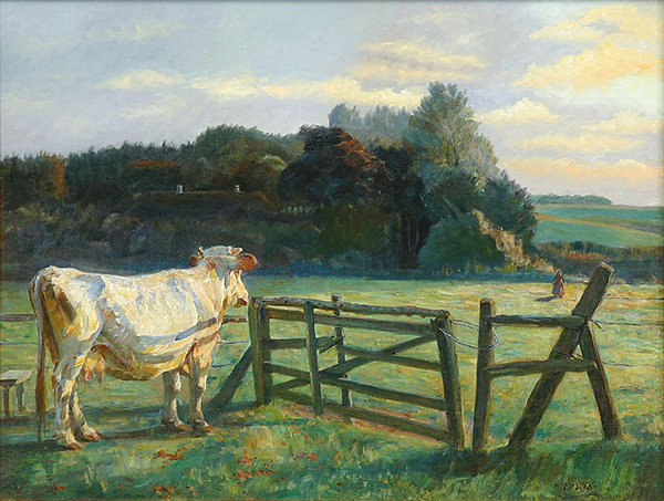 The Old Cow is Going Home | Oil Painting Reproduction