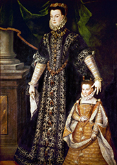 Portrait of Elisabeth of Valois and her Daughter Isabella Clara Eugenia By Sofonisba Anguissola