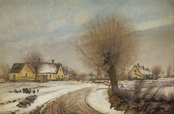 A Sealand Village Winter | Oil Painting Reproduction