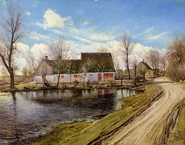 Farmhouses in Baldersbronde | Oil Painting Reproduction