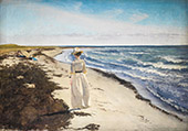 Lady at Karrebaeksminde Beach Zealand By Laurits Andersen Ring