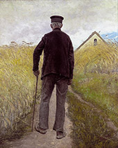 Old Man Walking in a Rye Field By Laurits Andersen Ring